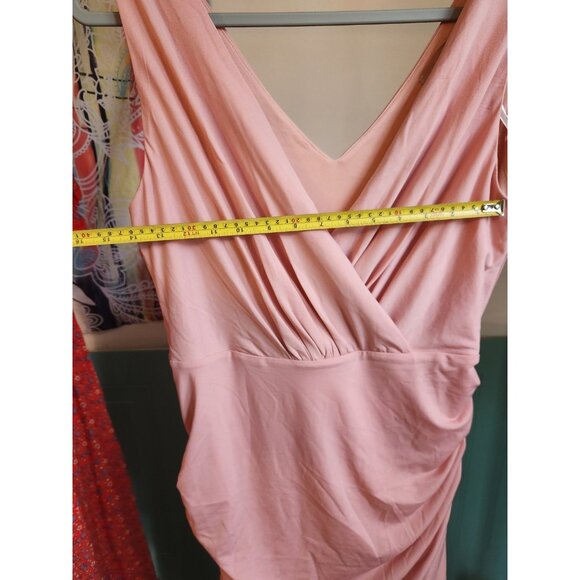 Grace Karin Ruched Sleeveless Dress – Asymmetrical Hem, Size Large Blush Pink - Picture 6 of 6